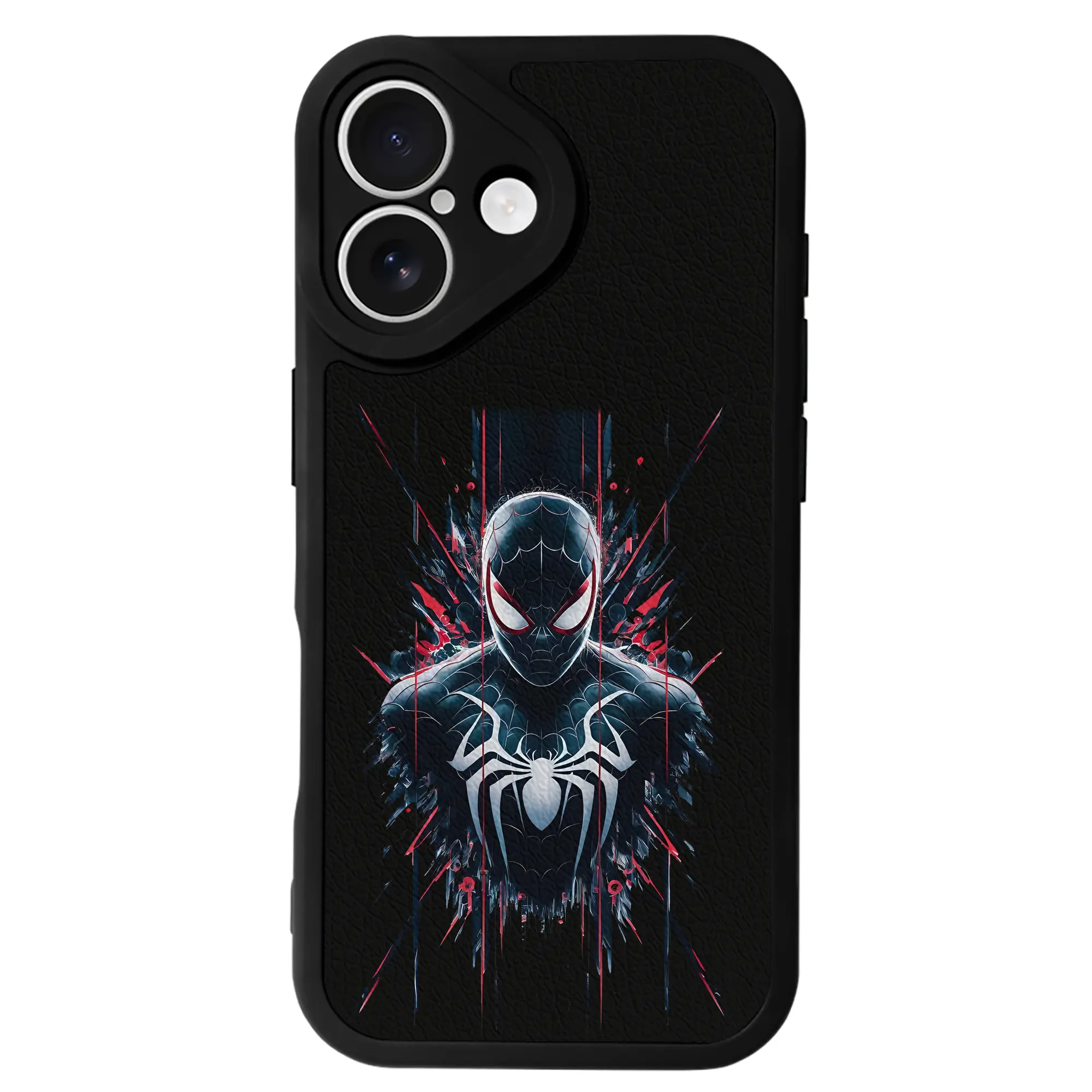 アベンジャーズ (Avenjāzu) グッズ スパイダーマン（Spider-Man） - IPhone 16シリーズ対応 ・ シリコンスマホケース ・ レザー調 ・ 高精度フィット ・ 耐衝撃 ・ ワイヤレス充電対応 ・ 精密カット